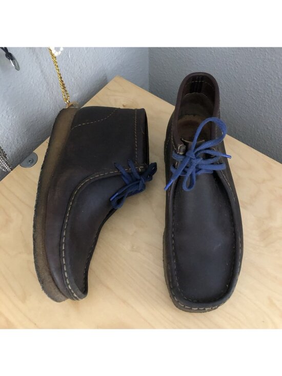 Clarks Originals Brown Waxed Leather Wallabee Boots Mens US 9 Women US 10.5 MINT main image 9